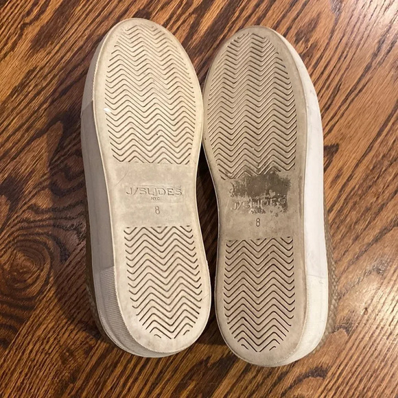 J Slides Women's 8 Beige Slip On Sneaker Snakeskin Print Embossed Loafer Shoes - Picture 9 of 9